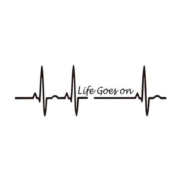 17.5*5.8CM heart beat life goes creative car sticker CA-1068