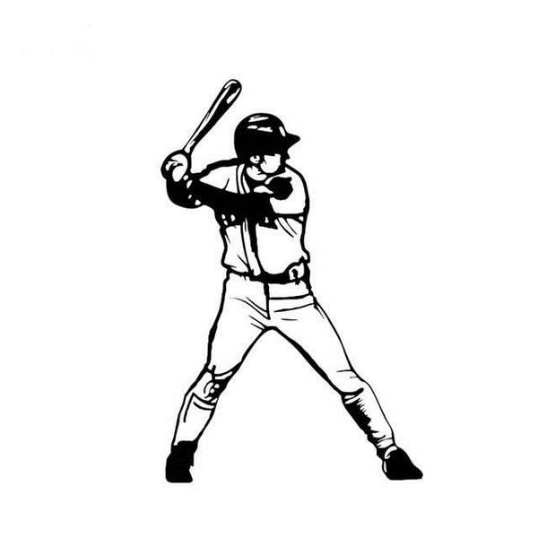 Holdfast 11.6*17.8CM baseball player silhouette car sticker laptop decal CA-1076