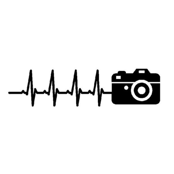 Holdfast 15.8*3.9CM photography pulse heart beat camera vinyl cat sticker CA-1070