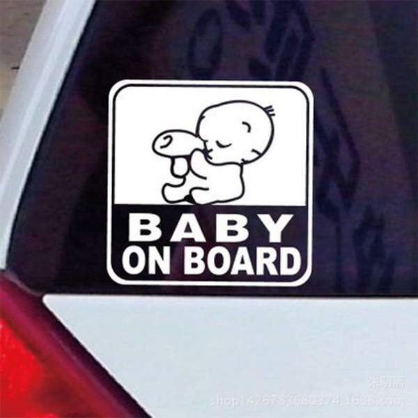 1pc Cute Baby on Board Car Sticker 11cm*11cm Reflective Sticker Baby Safety Warning Car Sticker Automotive Decorative Supplies