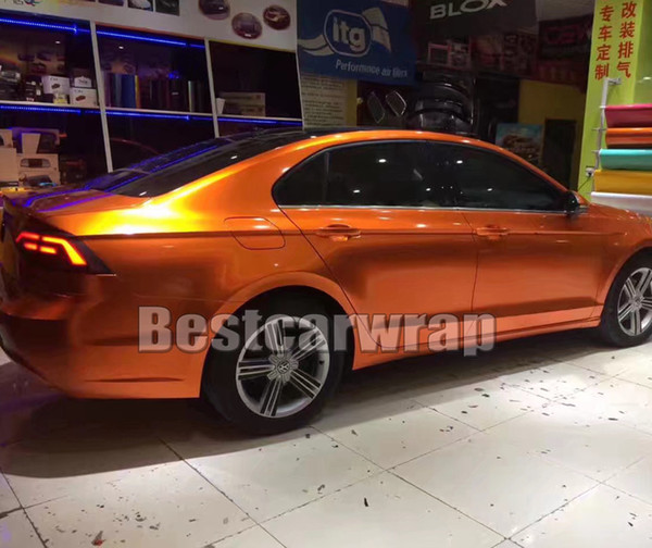 Sunrise Gloss candy Orange Vinyl Wrap For WHOLE Car wrap covering foil With Air bubble Free Premium quality SIZE: 1.52*20M/Roll 5x67ft