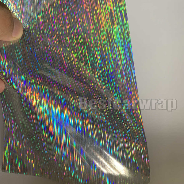 Silver Neo chrome holographic Vinyl Wrap For car wrap with Air bubble Free Rainbow Neo black Chrome Wrap covering Foil size 1.52x20m/Roll