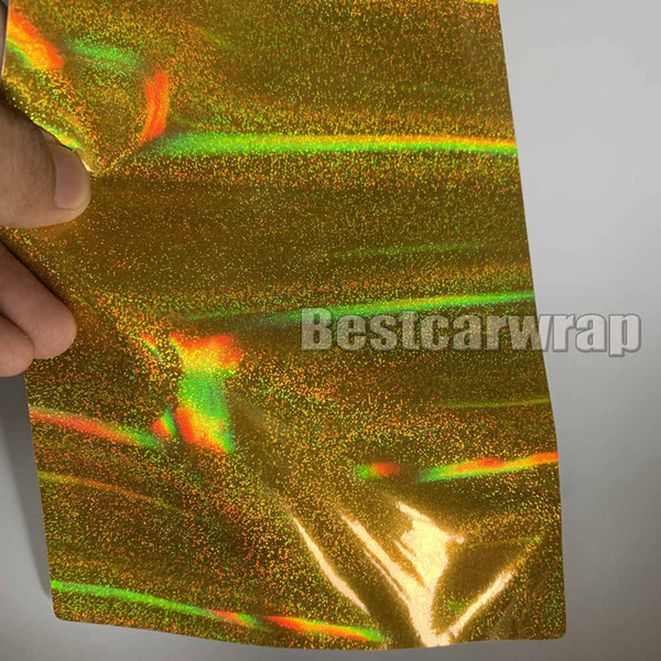 New ! Yellow Rainbow Neo Chrome holographic Vinyl Wrap For car wrap with Air bubble Free for Car covering hologram stickers 1.52x20m/Roll