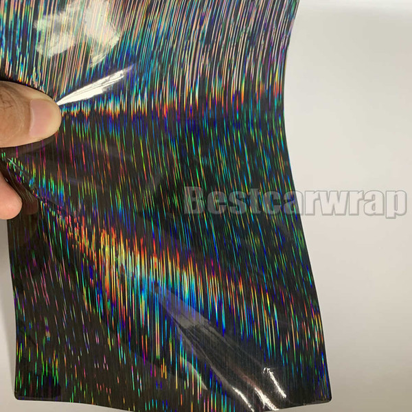 Black Neo chrome holographic Vinyl Wrap For car wrap with Air bubble Free Rainbow Chrome Wrap covering graphic size 1.52x20m/Roll