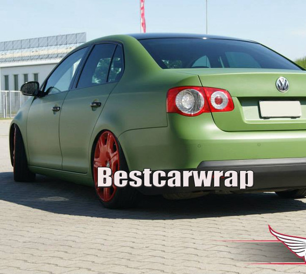 Satin military green Vinyl wrap FOR Whole Car Wrap with air Bubble Free vehicle wrap covering With Low tack glue 3M quality 1.52x20m 5x67ft