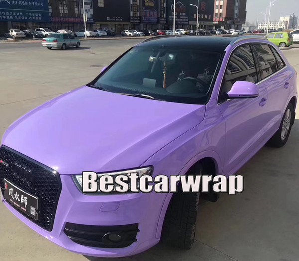 Lavender Gloss Vinyl wrap FOR Car Wrap with air Bubble Free vehicle wrap covering stickers With Low tack glue 3M quality 1.52x20m 5x67ft