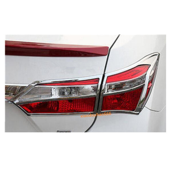 High quality Car ABS Chrome cover trim back tail rear light lamp frame parts 4pcs For Toyota Corolla Altis 2014 2015 2016