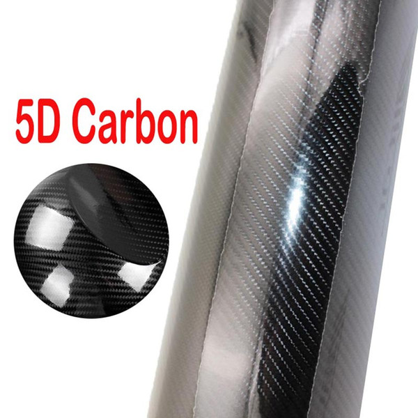 5meters Black 5D Carbon Fiber Vinyl film Sticker Car Wrap With Air Free Bubble body sticker