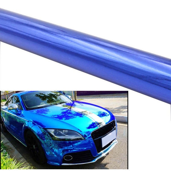 5meters blue car wrapping foils sticker Mirror Chrome covering film Sticker the covering Electro Coating film With Air Bubble Free