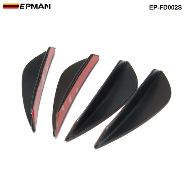 4pcs Universal Fit Front Bumper Lip Splitter Fins Body Spoiler Canard Valence Chin Carbon fiber Color EP-FD002S