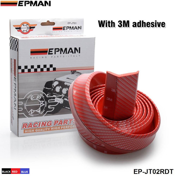 EPMAN -Rubber Soft Carbon fiber/no patter Rubber bumper Strip Car 2.5m length Exterior Front Bumper Lip Kit / Car bumper EP-JT01/EP-JT02