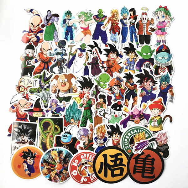 50 pcs/pack Mixed Dragon Ball Anime Sticker For Car Laptop Skateboard Pad Bicycle Motorcycle PS4 Phone Decal Pvc Stickers