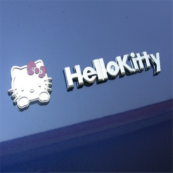 3D Metal Cartoon Hello Kitty Car Sticker Cute Auto Decal Emblem Decoration Badge Accessories Gift