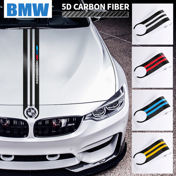 for BMW E90 E46 E39 E60 F30 F10 F15 F16 X5 X6 Car Styling M Performance Sport Power Stickers Carbon Fiber Car Hood Sticker Decal