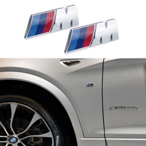 20pcs /lot Premium M-SPORT for BMW Car Chrome Emblem Wing Badge Logo Sticker 45mm