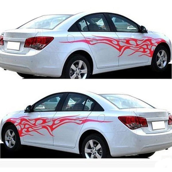 5 Colors 1 Pair Universal Car The Whole Body Sticker Fire Flame Decor Vinyl Decals Auto Truck CEA_30M