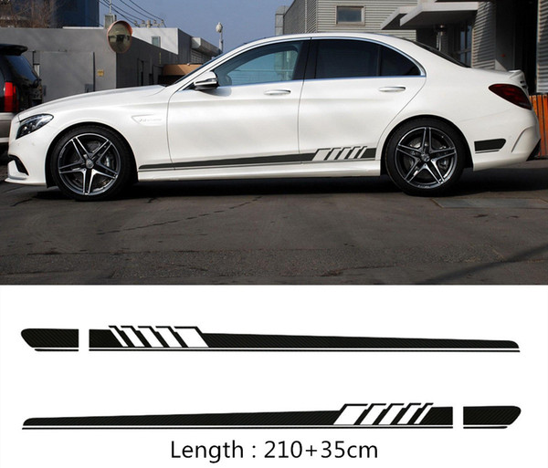 2pcs/Set Edition Auto Side Skirt Decoration Sticker For Mercedes Benz C Class W205 C180 C200 C300 C350 C63 AMG