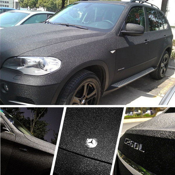 Car Styling Glitter Diamond Vinyl Film Wrap Matte Black Sanding Car Sticker Auto Decoration Motorcycle Decal Wrapping 10/20/30/40/50X152CM