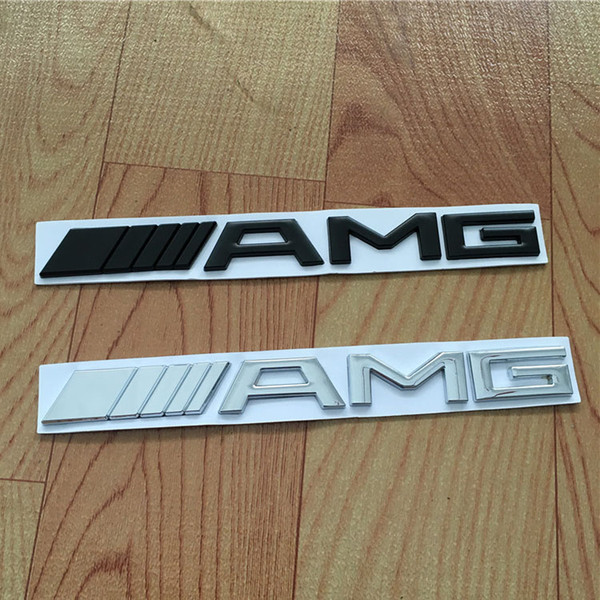 Car Tail Logo 3D ABS Chrome Silver Black AMG Badge Sticker For Benz Trunk Rear Decal SL SLK Class CLK