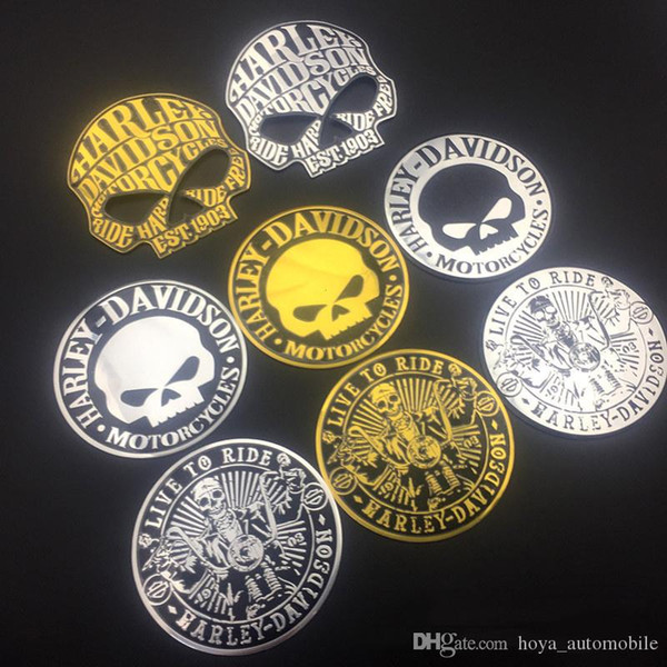 Car Personality Metal Skull Stickers Modified Aluminum Alloy Material Harley Stickers for Car Body and Tail