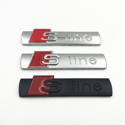 3D S Line Sline Car Front Grille Emblem Badge Metal Alloy Stickers Accessories Styling For Audi A1/A3/A4L/A6L/A8L/Q5/Q7/TT