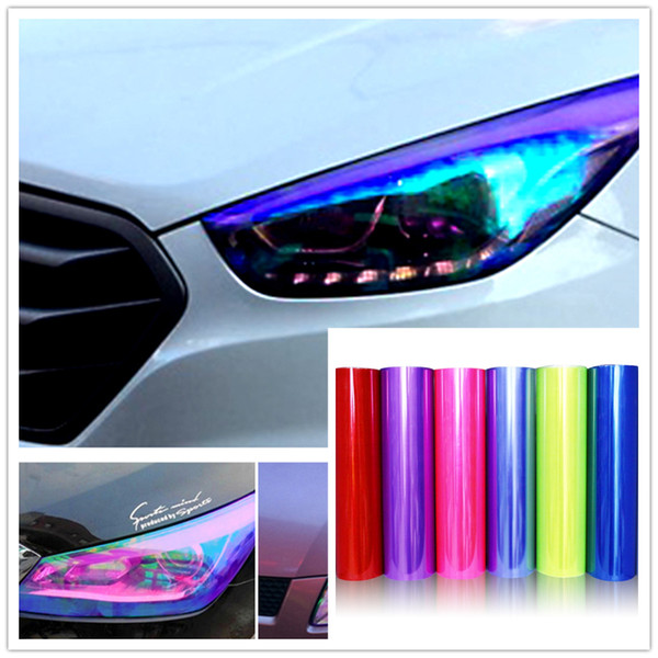 Car Tint Headlight Taillight Fog Light Vinyl Smoke Film Sheet Sticker Cover 12inch x 40inch Transparent magic color Car styling