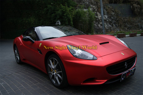 High Quality Matte Chrome Red Car Vinyl Wrap Red Matt Chrome Vinyl Film Air Free For Car Decals