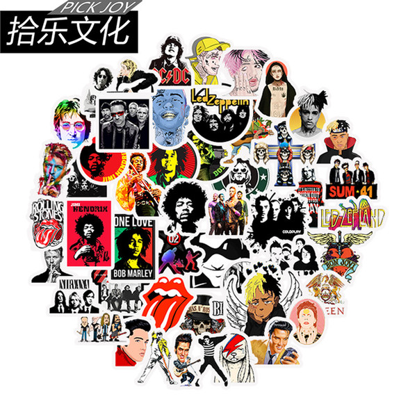 50 pcs/lot Mixed Hip hop rock punk Car Stickers For Laptop Skateboard Pad Bicycle Motorcycle PS4 Phone Luggage Decal Pvc Stickers