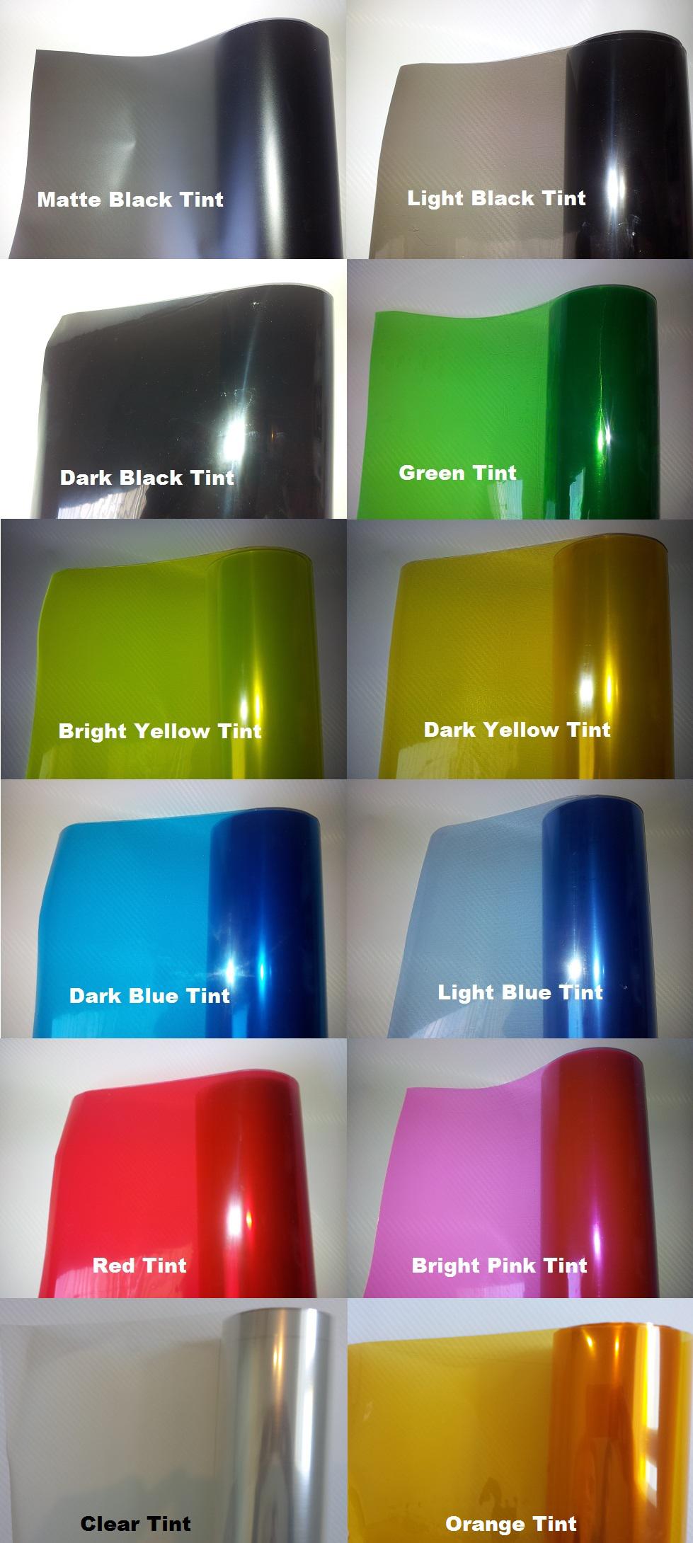 Headlight Tailight Fog Light Film Vinyl wrap Headlamp Tinting sticker Various colors 0.3m x 10m/roll Free Shipping by Express