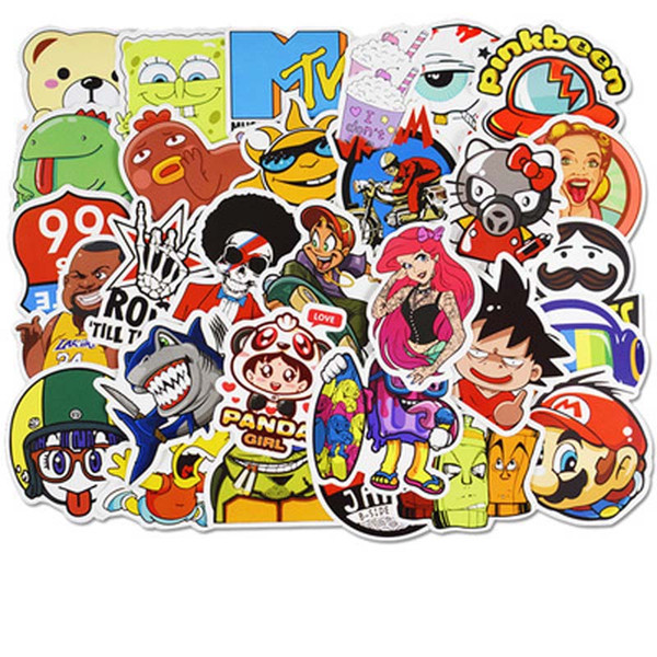 DHL 100pcs Decals Sexy Cool Stickers Waterproof for Graffiti Covers Skateboard Snowboard Motorcycle Bike Laptop Car Accessories No Repeat