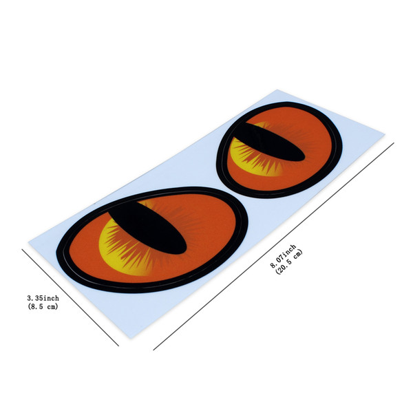 Pair Simulation Cat Eyes Car Stickers 3D Vinyl Decals For Cars Engine Cover Rearview Mirror Decoration