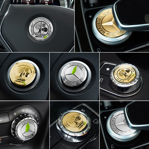 A B C E Class W204 W205 W213 W212 GLC GLA CLA Engine Star Cover Steering Wheel Knob Button Amg Apple Tree Interior Trim Sticker