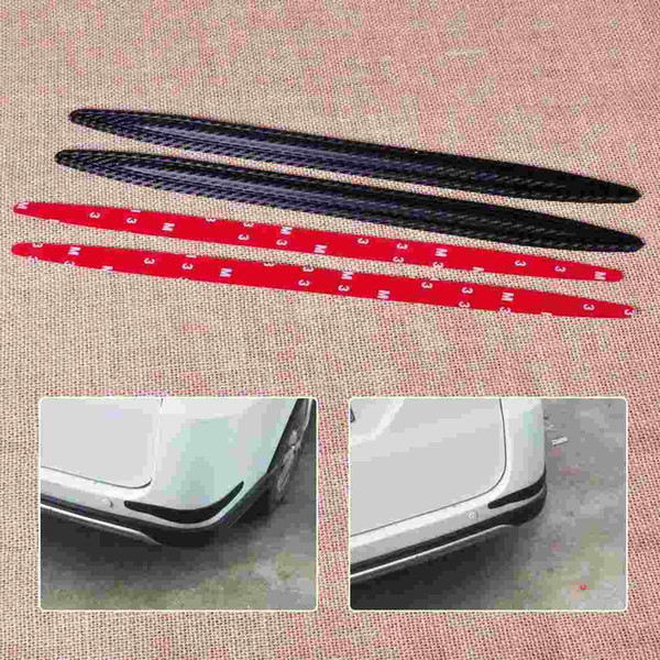 Car SUV Auto Pickup 2pcs Carbon Fiber Rubber Front Rear Bumper Edge Protector Corner Guard Anti-rub Scratch Sticker