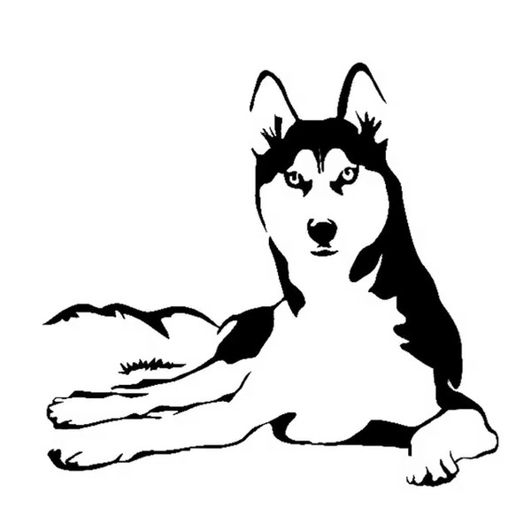 15*14CM Husky Dog Animal Vinyl Decal Car Sticker Black/Silver CA-1190