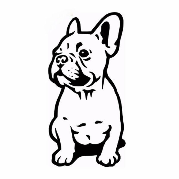 14*7CM French Bulldog Dog Car Sticker Vinyl Cars Decal Custom Window Door Wall Car Sicker Black/silver CA-1024