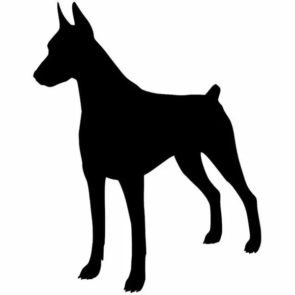 11.9*15.2CM Doberman Pinscher Dog Window Decoration Vinyl Decal Car Sticker Black/Silver CA-1184