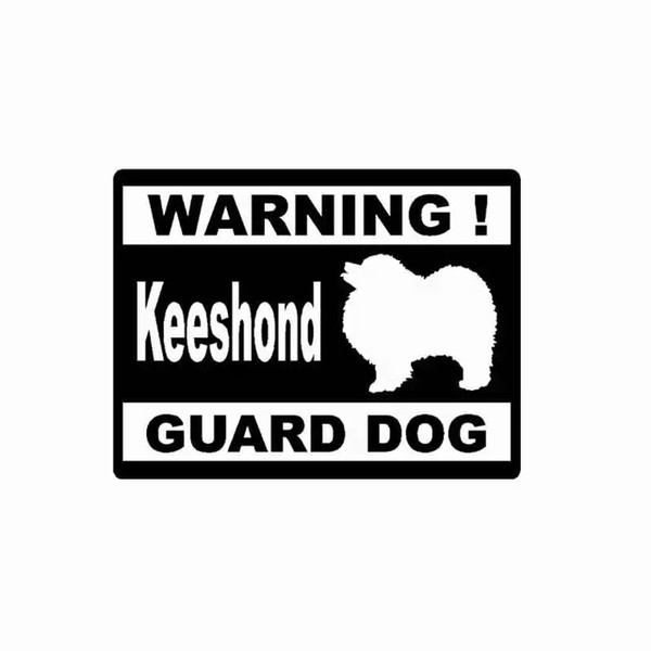 15*11.4CM WARNING KEESHOND GUARD DOG Whole Body Vinyl Decal Car Sticker Black/Silver CA-1192