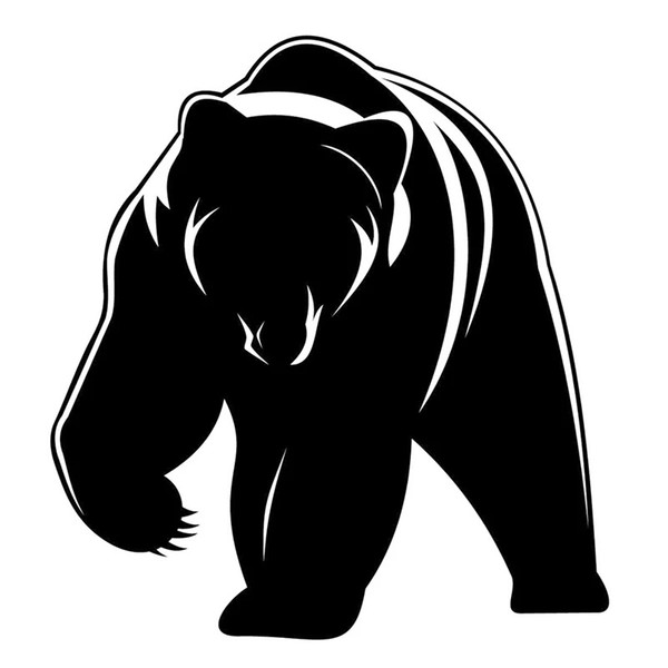 15*15CM Cute Grizzly Bear Decal Vinyl Car Sticker Black/Silver CA-1074