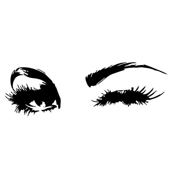 18.1*6.1CM Eyes Beauty Saloon Fashion Decal Vinyl Car Sticker Black/Silver CA-1068