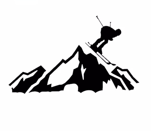 20*12CM Skier Racing Down the Mountain Car Decals Ski Slopes Vinyl Cut Decal Art Car Window Decor Car Stickers CA-1050