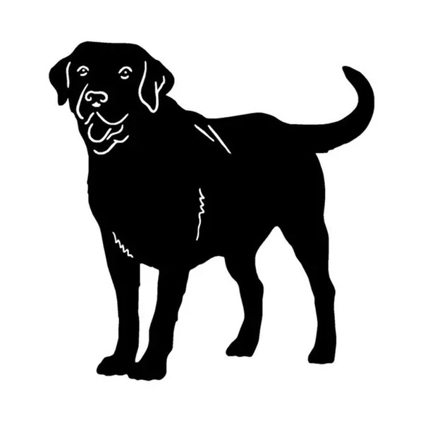 12.2*12.8CM Labrador Retriever Dog Car Cover Scratch Animal Vinyl Decal Car Sticker Black/Silver CA-1186