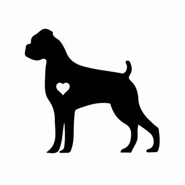 15.5*14.3CM Boxer Dog Puppy Love Adopt Decoration Vinyl Decal Car Sticker Black/Silver CA-1199