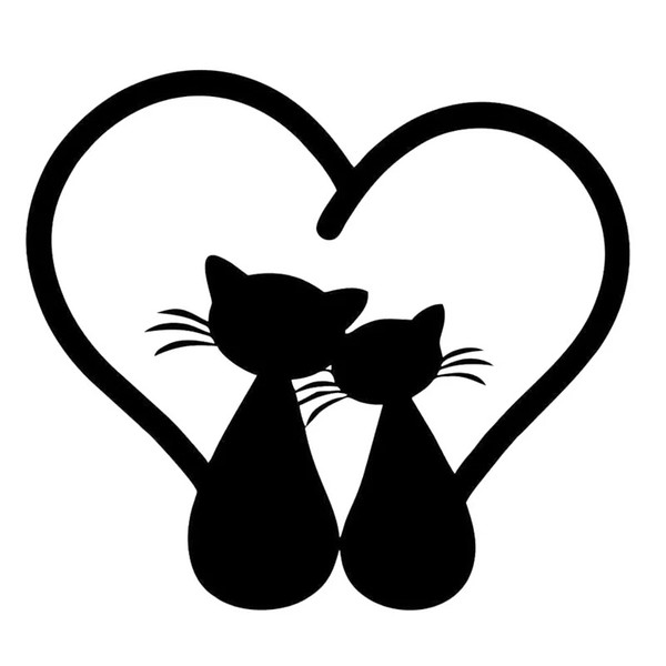 13.7*12.3CM Lovely Cat Lovers Window Decoration Car Sticker Creative Cartoon Motorcycle Decals car Sticker CA1008