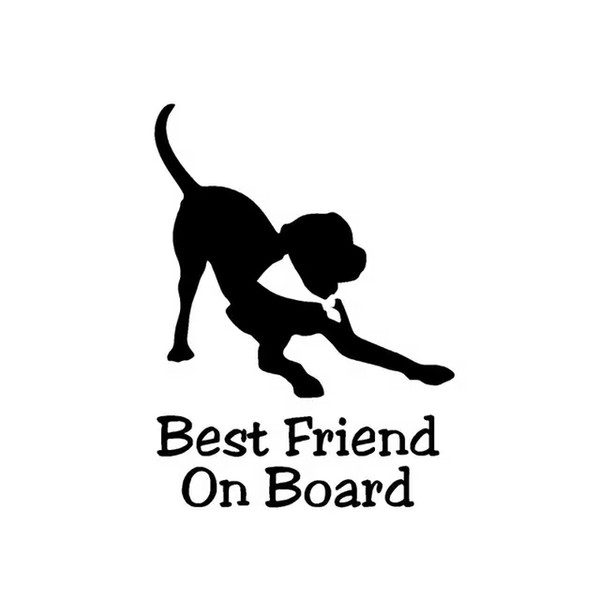 9.7*13CM Best Friend Dog BABY ON BOARD Vinyl Decal Car Sticker Black/Silver CA-1194