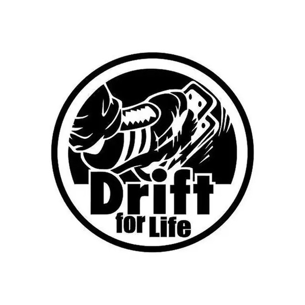 12*12CM Drift For Life Window Vinyl Decal Car Sticker Black/Silver CA-1198