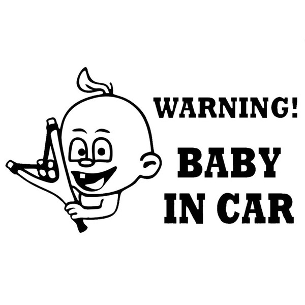 18.7*10.8CM WARNING! BABY IN CAR Decal Vinyl Car Sticker Black/Silver CA-1082