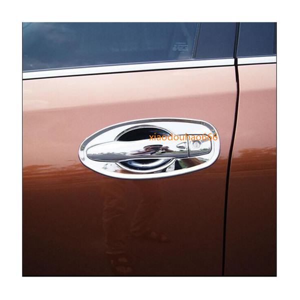 For Nissan X-trail xtrail T32/Rogue 2014 2015 2016 car cover trim ABS chrome/Stainless steel external door Bowl sticker lamp frame 8pcs