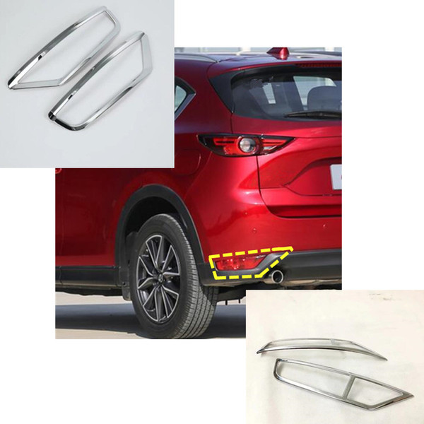 car ABS Chrome cover trim back tail rear fog light lamp frame sticker accessory 2pcs For Mazda CX-5 CX5 2nd Gen 2017 2018