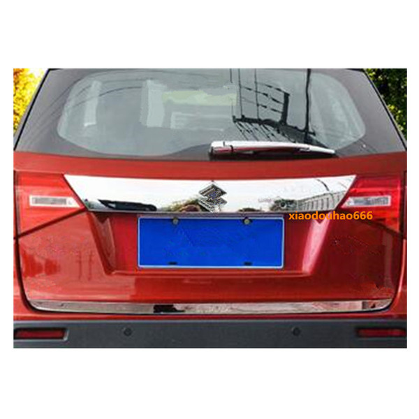 Hot sale For Suzuki Vitara 2016 2017 2018 car auto body Rear back bumper cover ABS chrome Wrap license trim frame lamp panel