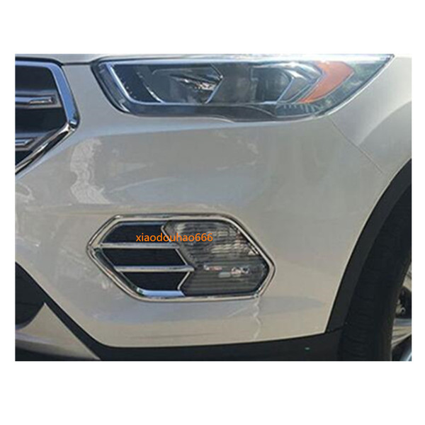 car styling body front fog light lamp frame sticker styling ABS Chrome cover trim parts 2pcs For Ford Kuga 2017 2018 2019